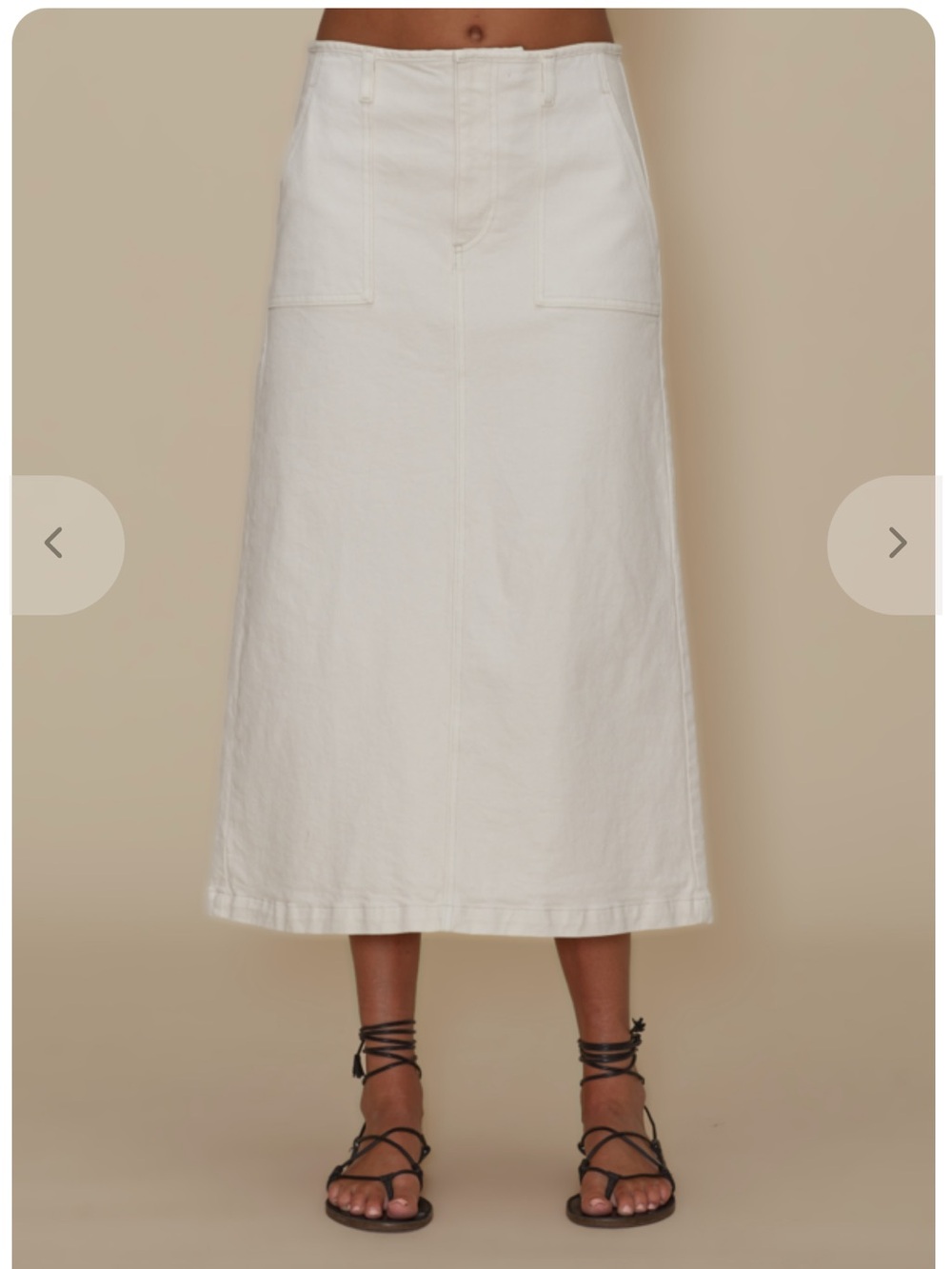 Le Jean by Charlotte Gyé Jocelyn denim midi skirt in Bone Size 6